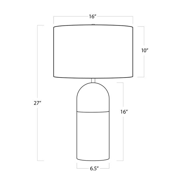 Westport Ceramic Table Lamp Line Drawing